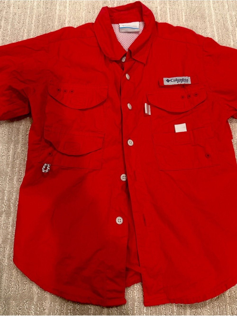 Columbia Boys Red Fishing Shirt (Size XS)